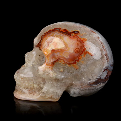 Gemstone 2.0" Red Crazy Lace Agate Hand Carved Crystal Skull, Realistic, Crystal Healing