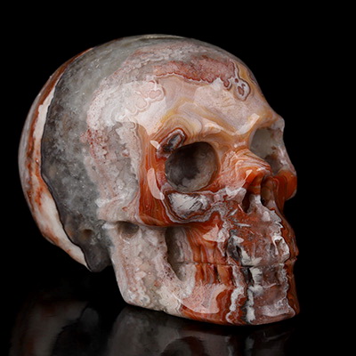 Gemstone 2.0" Red Crazy Lace Agate Hand Carved Crystal Skull, Realistic, Crystal Healing