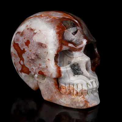 Gemstone 2.0" Red Crazy Lace Agate Hand Carved Crystal Skull, Realistic, Crystal Healing