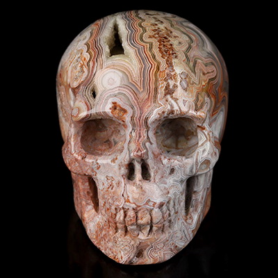 Gemstone 2.0" Red Crazy Lace Agate Hand Carved Crystal Skull, Realistic, Crystal Healing