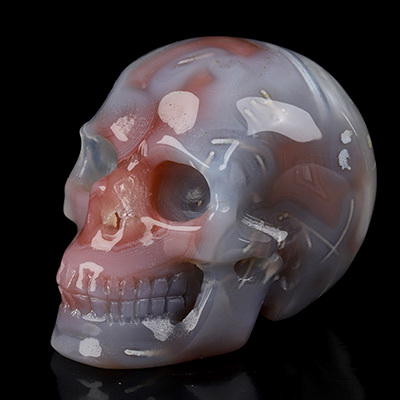 Gemstone 2.0" Mozambique Agate Hand Carved Crystal Skull, Realistic, Crystal Healing