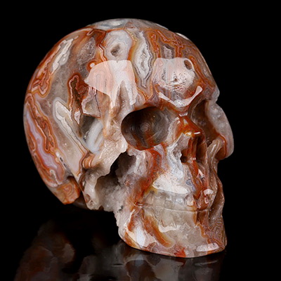 Gemstone 2.0" Red Crazy Lace Agate Hand Carved Crystal Skull, Realistic, Crystal Healing
