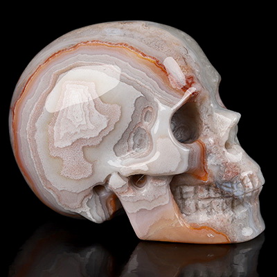 Gemstone 2.0" Red Crazy Lace Agate Hand Carved Crystal Skull, Realistic, Crystal Healing