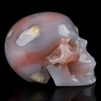 Gemstone 2.0" Mozambique Agate Hand Carved Crystal Skull, Realistic, Crystal Healing