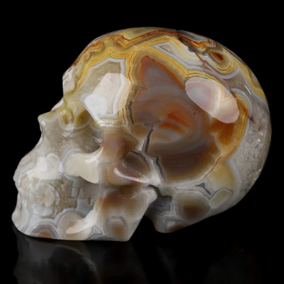 Gemstone 2.0" Red Crazy Lace Agate Hand Carved Crystal Skull, Realistic, Crystal Healing