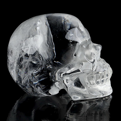 2.0" Quartz Rock Crystal Hand Carved Crystal Skull, Realistic, Crystal Healing