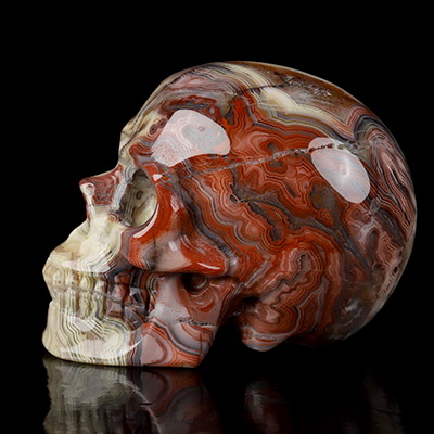 Gemstone 2.0" Red Crazy Lace Agate Hand Carved Crystal Skull, Realistic, Crystal Healing