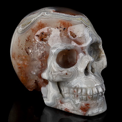 Gemstone 2.0" Red Crazy Lace Agate Hand Carved Crystal Skull, Realistic, Crystal Healing