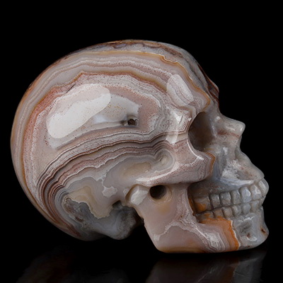 Gemstone 2.0" Red Crazy Lace Agate Hand Carved Crystal Skull, Realistic, Crystal Healing