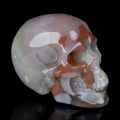 Gemstone 2.0" Mozambique Agate Hand Carved Crystal Skull, Realistic, Crystal Healing
