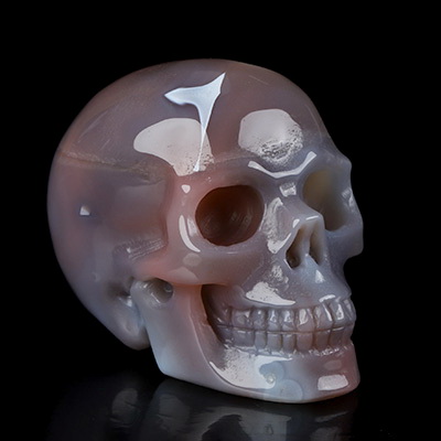 Gemstone 2.0" Mozambique Agate Hand Carved Crystal Skull, Realistic, Crystal Healing
