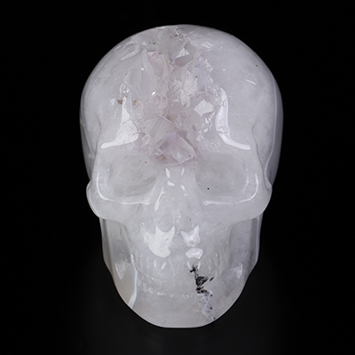 2.0" Agate Amethyst Geode Hand Carved Crystal Skull, Realistic, Crystal Healing