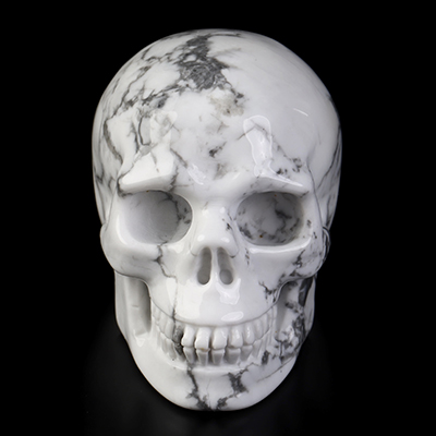 2.0" Howlite Hand Carved Crystal Skull, Realistic, Crystal Healing