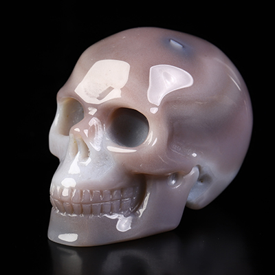 Gemstone 2.0" Mozambique Agate Hand Carved Crystal Skull, Realistic, Crystal Healing