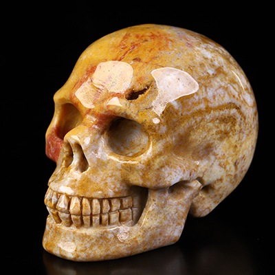 2.1" Indian Agate Hand Carved Crystal Skull, Realistic, Crystal Healing