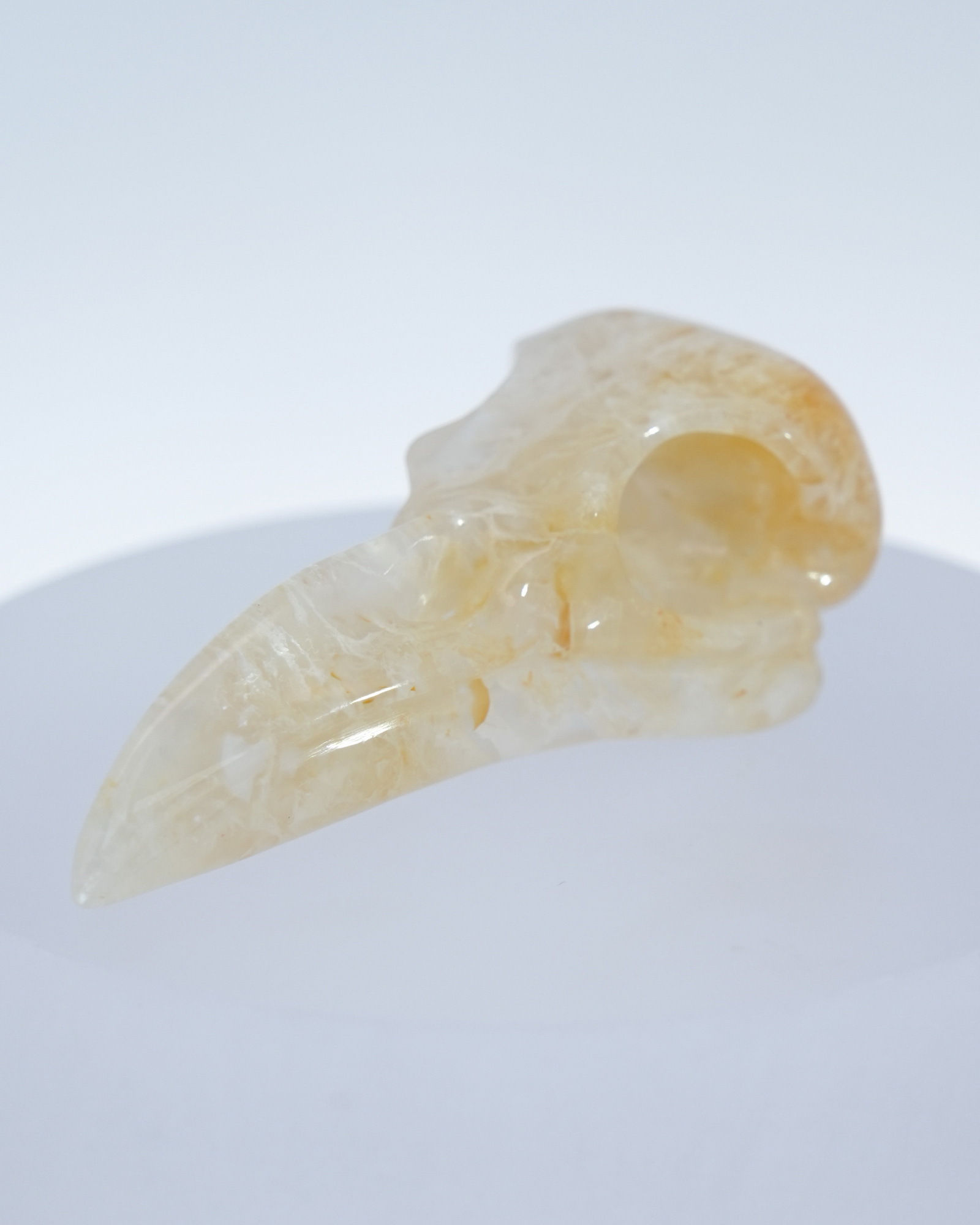 Necklace of 2.2" Agate Hand Carved Agate Skull Pendant, Skull Jewelry