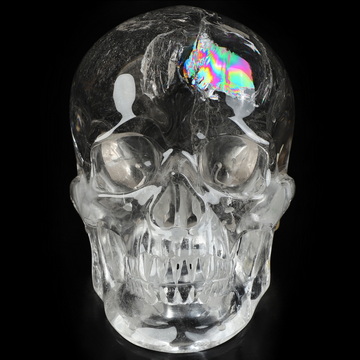 Lifesized 6.7" Quartz Rock Crystal Hand Carved Crystal Skull, Super Realistic, Crystal Healing