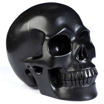 5.0" Shungite Hand Carved Crystal Skull, Realistic, Crystal Healing