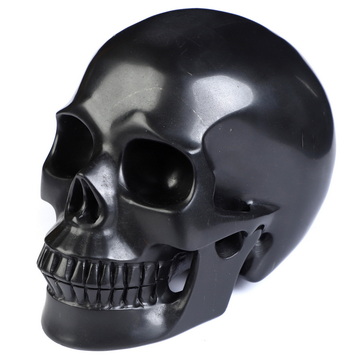 5.0" Shungite Hand Carved Crystal Skull, Realistic, Crystal Healing