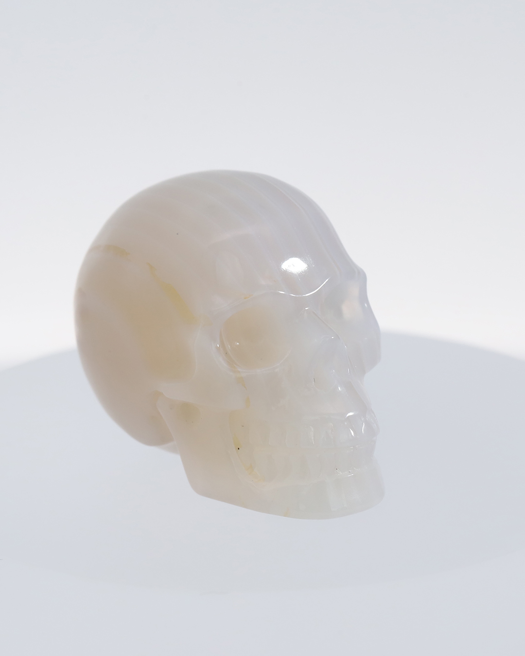 1.2" Agate Hand Carved Crystal Skull, Realistic, Crystal Healing