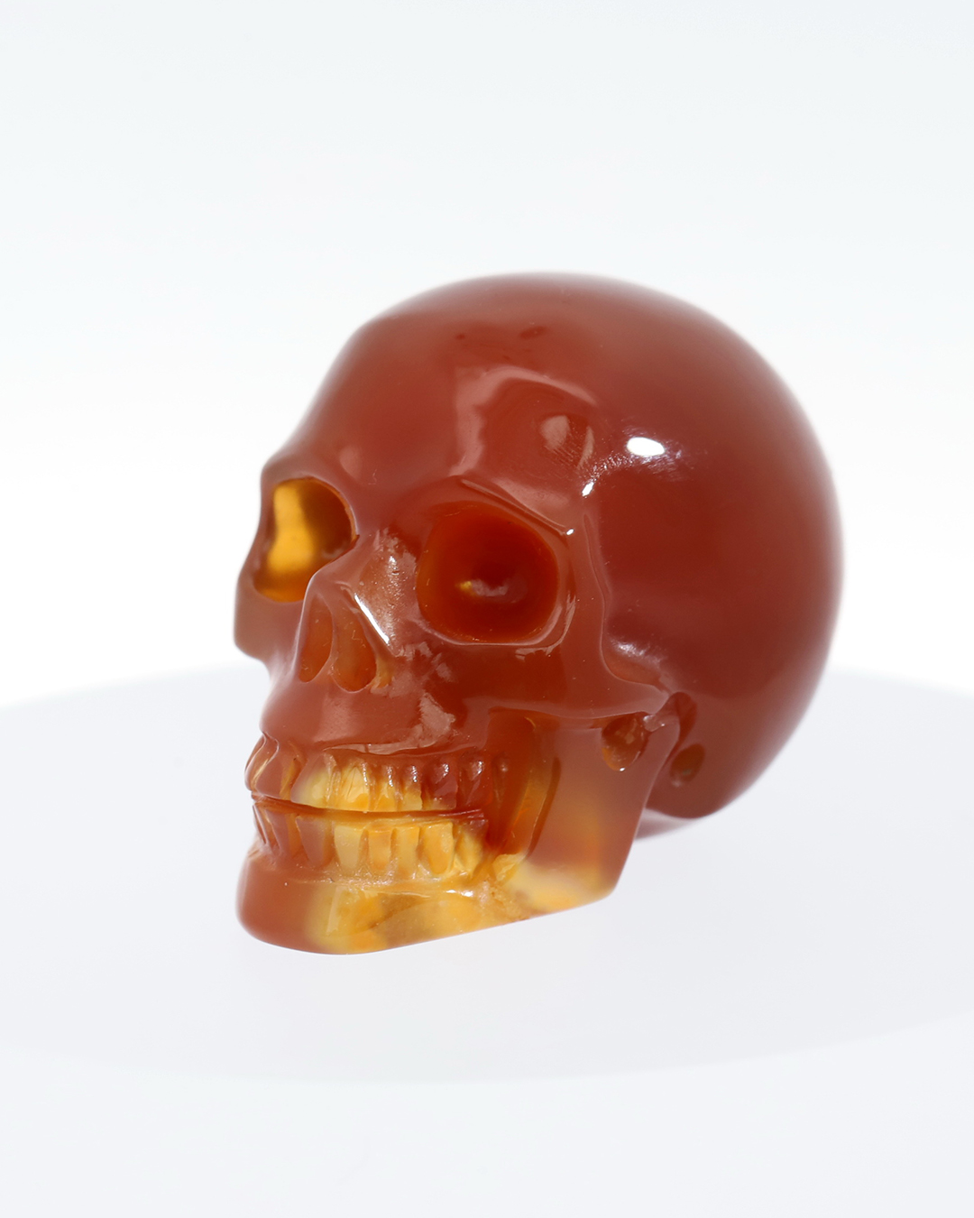 1.2" Carnelian Hand Carved Crystal Skull, Realistic, Crystal Healing