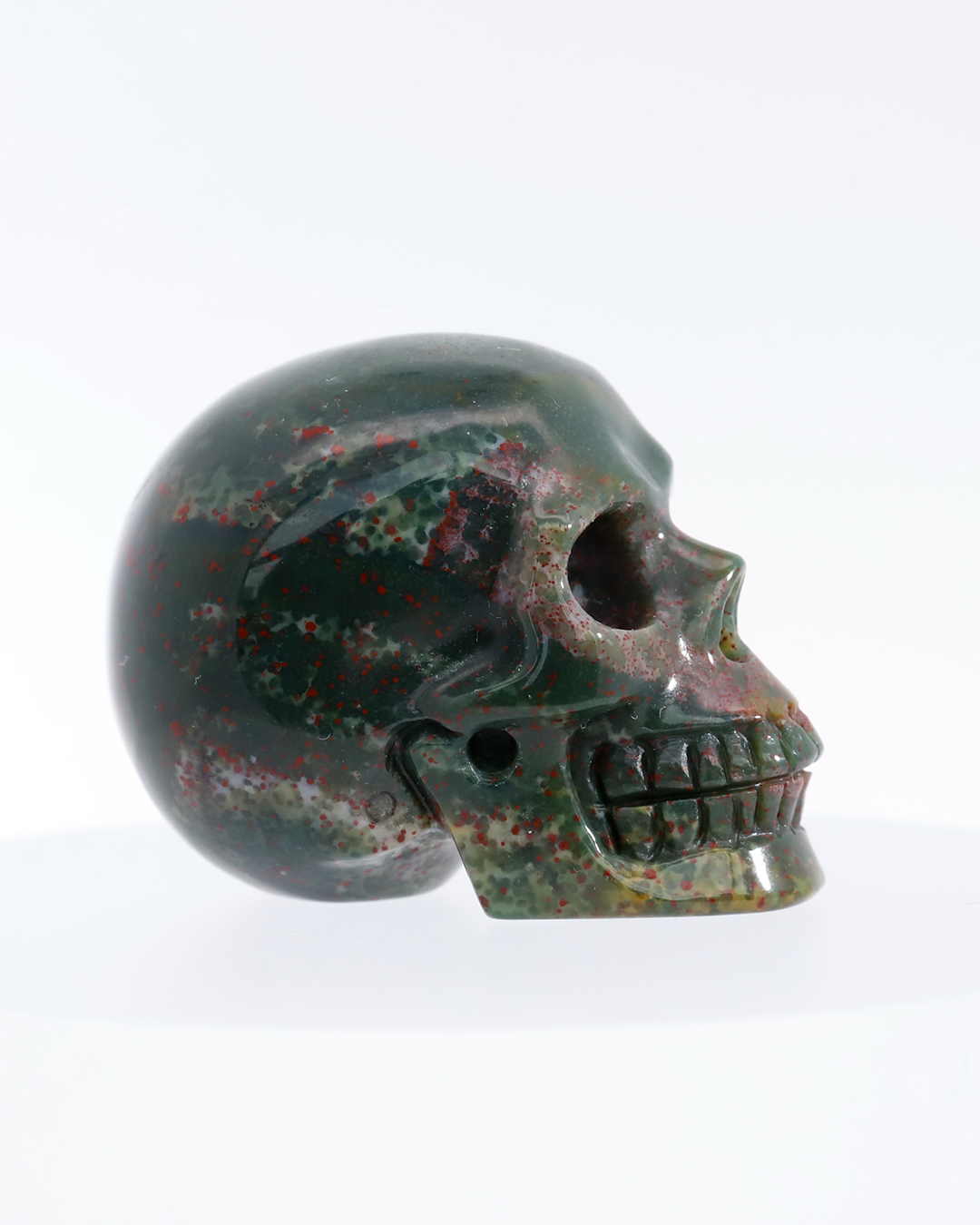 1.2" Bloodstone Hand Carved Crystal Skull, Realistic, Crystal Healing