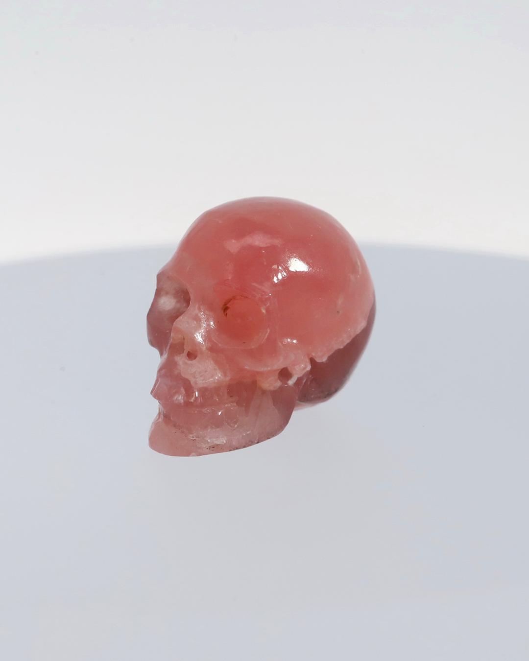 0.5" Rhodochrosite Hand Carved Crystal Skull, Realistic, Crystal Healing