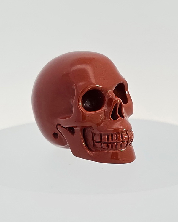 1.1" Red Jasper Hand Carved Crystal Skull, Realistic, Crystal Healing