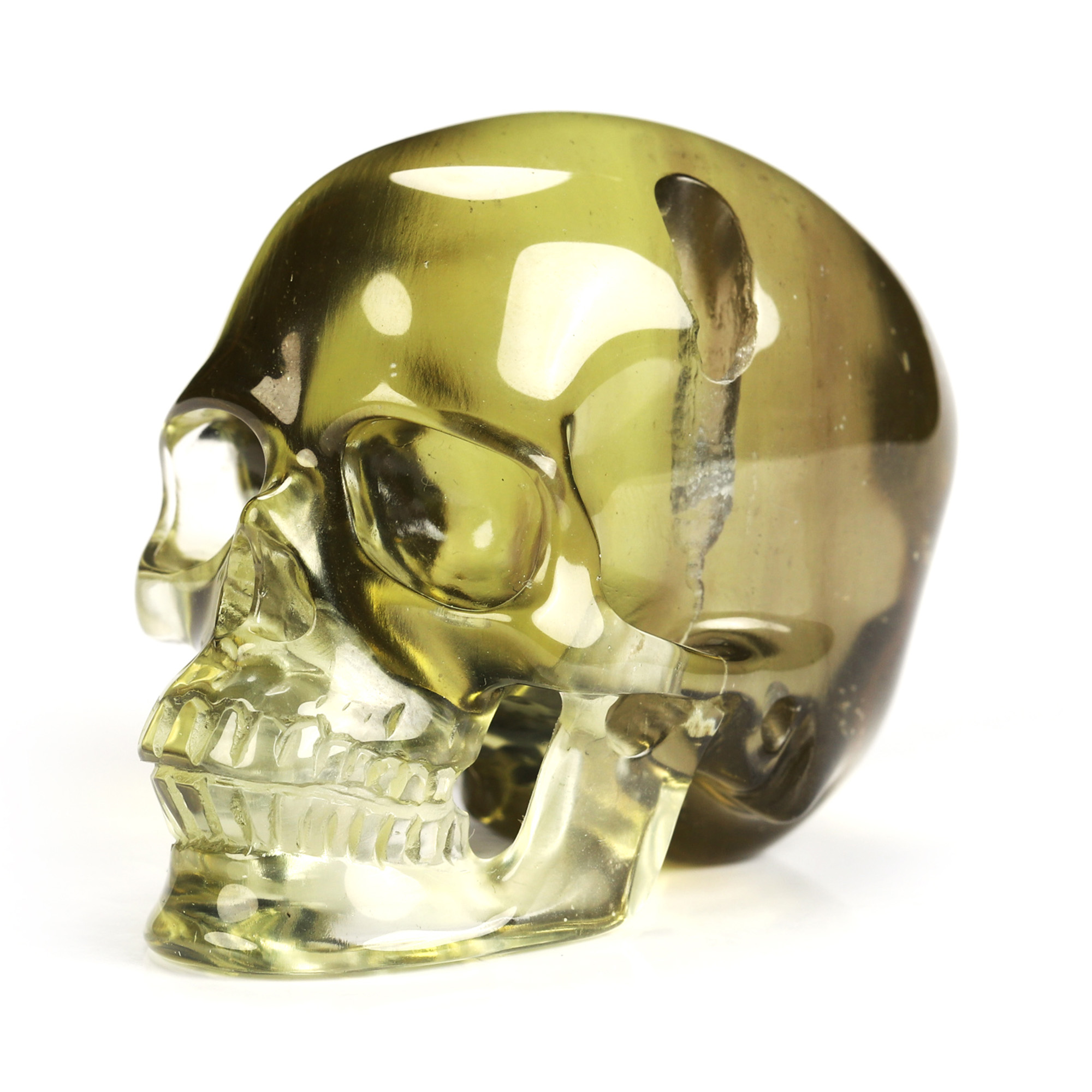 Gemstone 1.9" Citrine Hand Carved Crystal Skull, Super Realistic, Crystal Healing