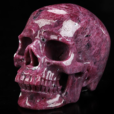 Gemstone 4.3" Ruby Hand Carved Crystal Skull, Super Realistic, Crystal Healing