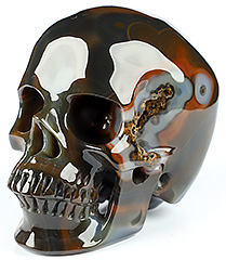 3.9" Premium Brazilian Agate Carved Crystal Skull,Super Realistic, Crystal Healing