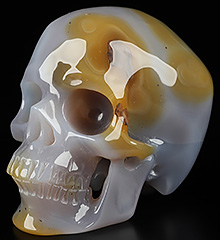 4.0" Premium Brazilian Agate Carved Crystal Skull,Super Realistic, Crystal Healing
