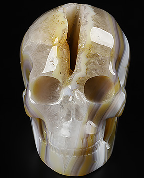3.5" Premium Brazilian Agate Carved Crystal Skull, Crystal Healing