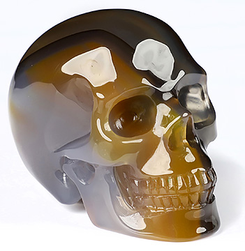 2.0" Premium Brazilian Agate Carved Crystal Skull,Realistic, Crystal Healing