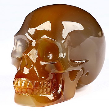 2.0" Premium Brazilian Agate Carved Crystal Skull,Realistic, Crystal Healing