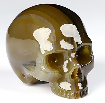 1.9" Premium Brazilian Agate Carved Crystal Skull,Realistic, Crystal Healing
