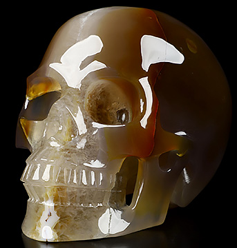 5.0" Premium Brazilian Agate Carved Crystal Skull,Realistic, Crystal Healing