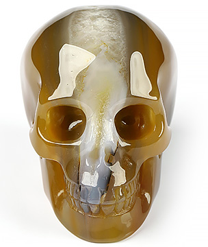 2.0" Premium Brazilian Agate Carved Crystal Skull,Realistic, Crystal Healing