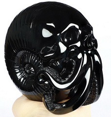 5.7" Black Obsidian Carved Crystal Octopus Skull, Crystal Healing