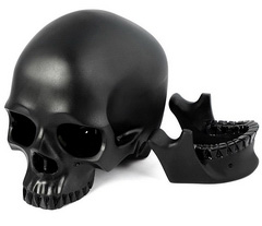 5.0" Black Obsidian Carved Super Realistic Crystal Skull,Detachable, Crystal Healing