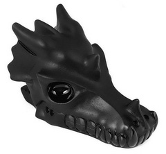 Huge 5.2" Frosted Black Obsidian Carved Crystal Dragon Skull, Crystal Healing