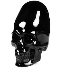 Huge 4.4" Black Obsidian Carved Crystal Incan Skull, Crystal Healing