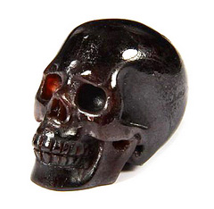 0.8" Garnet Carved Crystal Skull, Gemstone