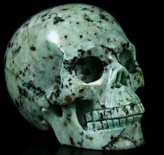 2.0" African Turquoise Carved Crystal Skull, Realistic