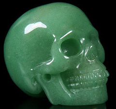 2.0" Green Aventurine Carved Crystal Skull, Realistic