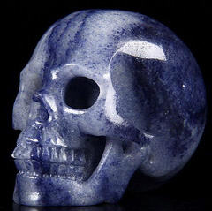 2.0" Blue Aventurine Carved Crystal Skull, Realistic