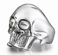 The Master - Rhodium Plated 925 Sterling Silver Skull Ring