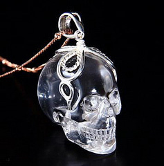 Quartz Rock Crystal Carved Crystal Skull Pendant
