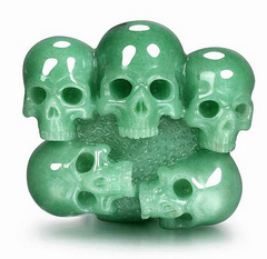 Green Aventurine Carved Crystal Skull Buckle Belt