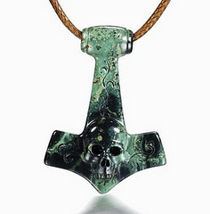 Kambaba Jasper Carved Crystal Skull Pendant